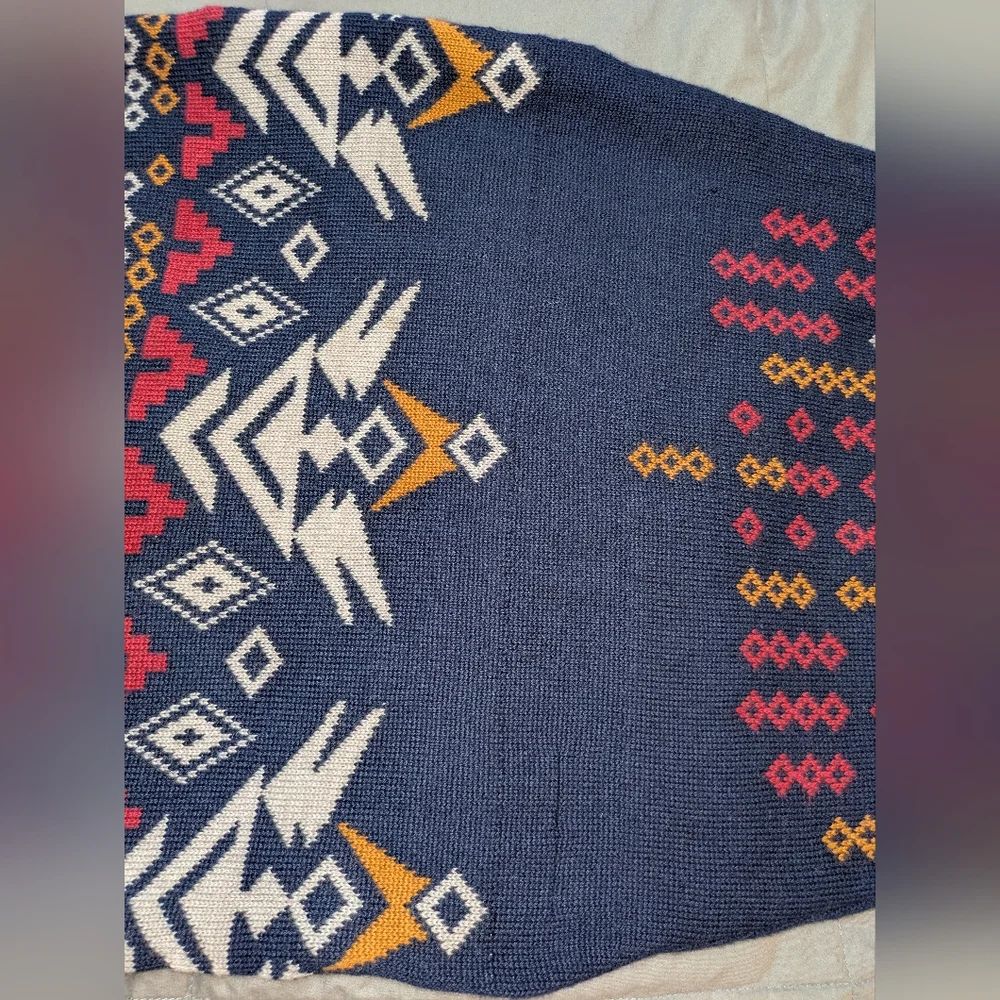Free People Sweater Dress Made in Italy Geometric V-Neck Aztec Native American - Picture 3 of 12
